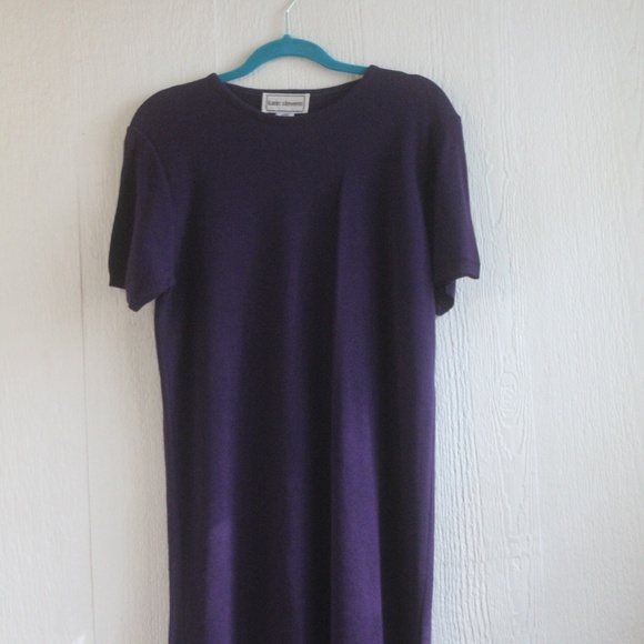 DEEP PURPLE KARIN STEVENS DRESS AND SWEATER COAT - Picture 6 of 6